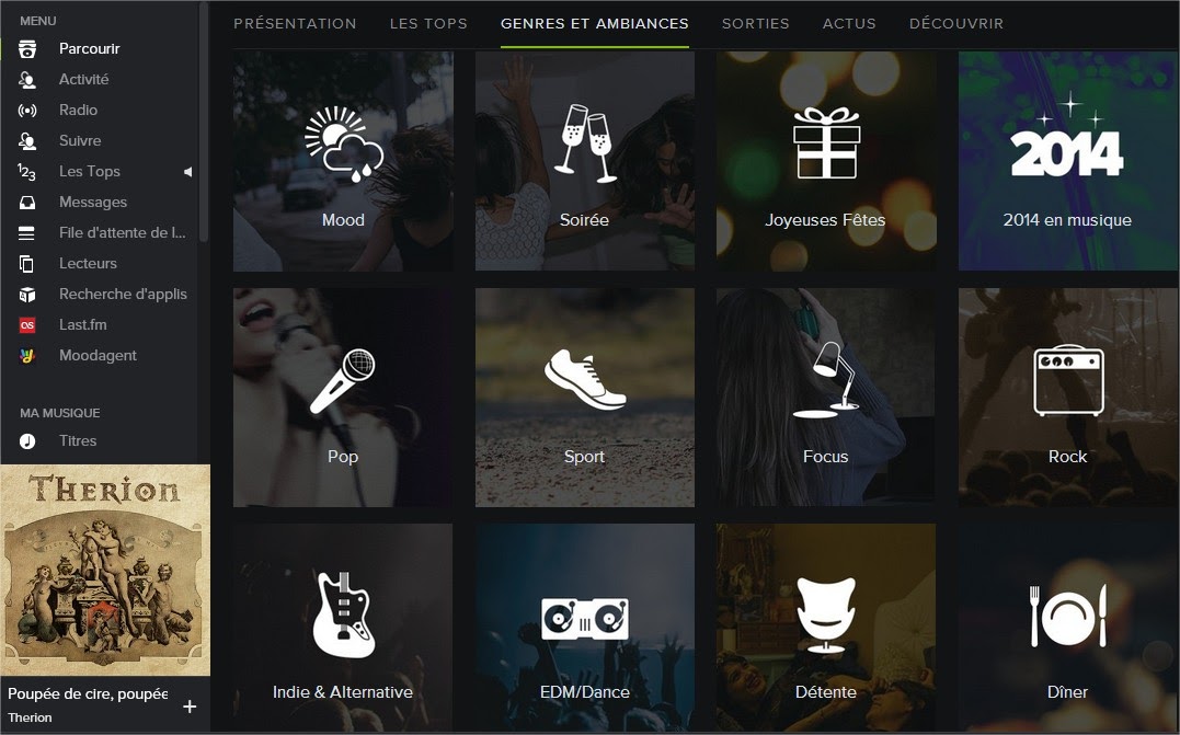 Playlists ambiancées de Spotify